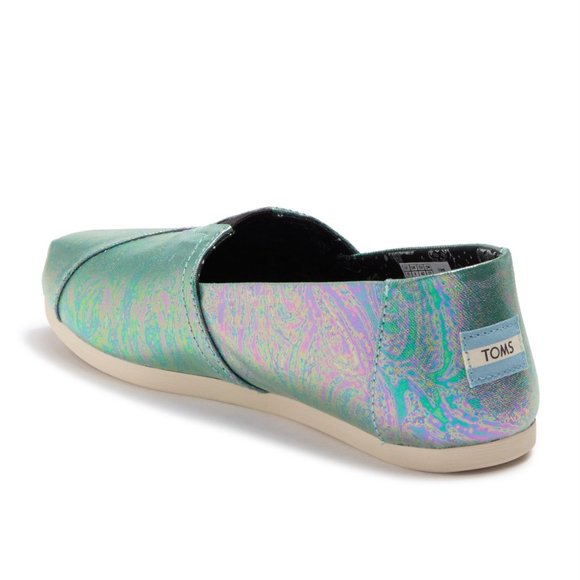 Toms Green and Blue Pearlized Slip-on Flats NWT! - Picture 2 of 7